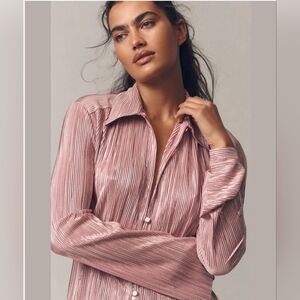 Sabina Musayev Rigel Pleated Blouse L Large Nwot